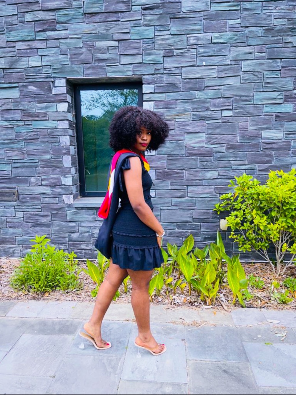 Fashion Nova Black Smocked Ruffle Tie-Shoulder Mini Dress - Picture 4 of 4